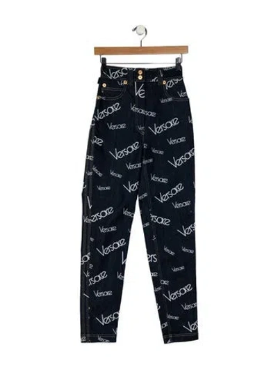 Pre-owned Versace High-rise Skinny Leg Jeans In Blue