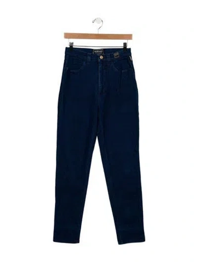 Pre-owned Versace High-rise Skinny Leg Jeans In Blue