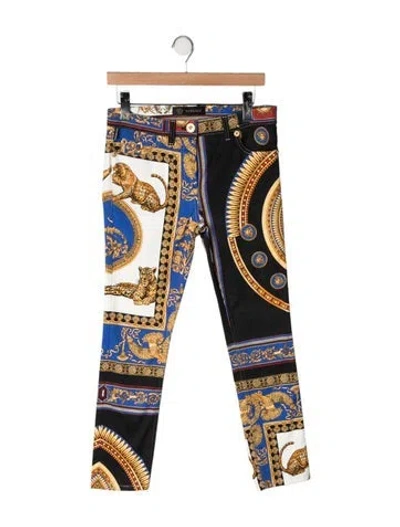 Pre-owned Versace High-rise Skinny Leg Jeans In Blue