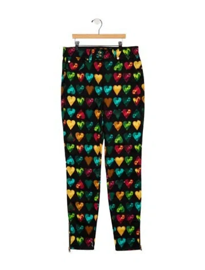 Pre-owned Versace High-rise Skinny Leg Jeans In Multicolor