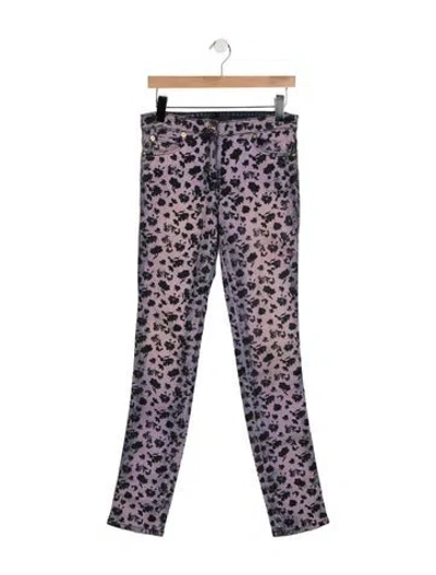 Pre-owned Versace High-rise Skinny Leg Jeans In Purple