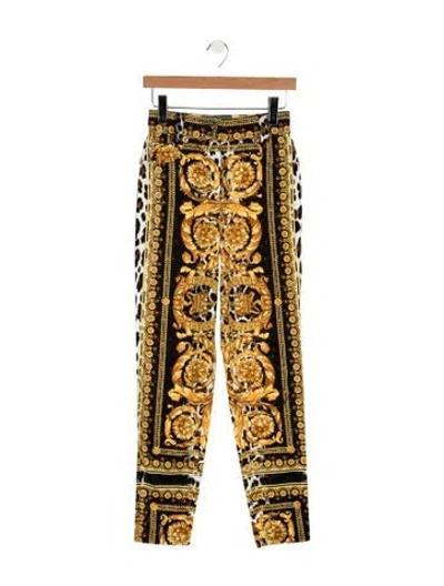 Pre-owned Versace High-rise Skinny Leg Jeans In Yellow