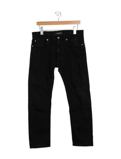 Pre-owned Versace High-rise Straight Leg Jeans In Black