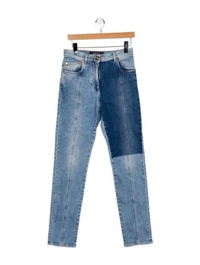 Pre-owned Versace High-rise Straight Leg Jeans In Blue