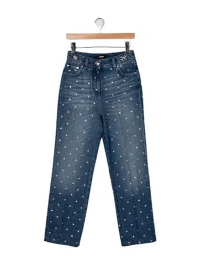 Pre-owned Versace High-rise Straight Leg Jeans In Blue