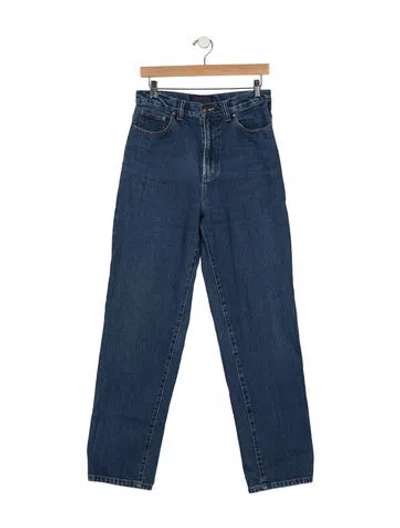 Pre-owned Versace High-rise Straight Leg Jeans In Blue