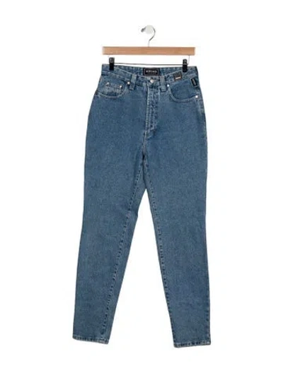 Pre-owned Versace High-rise Straight Leg Jeans In Blue