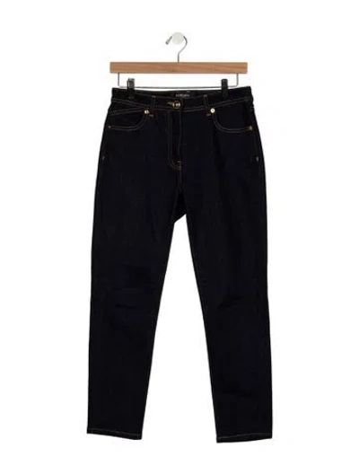 Pre-owned Versace High-rise Straight Leg Jeans In Blue