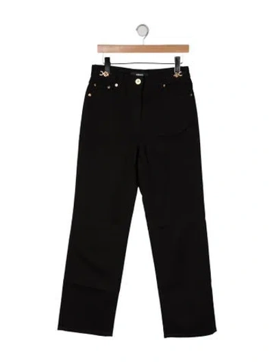 Pre-owned Versace High-rise Straight Leg Jeans In Brown