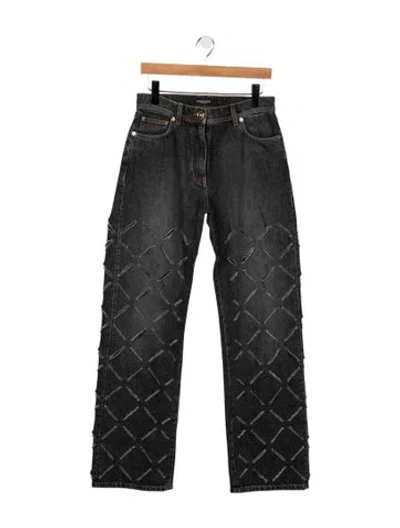 Pre-owned Versace High-rise Straight Leg Jeans In Multi