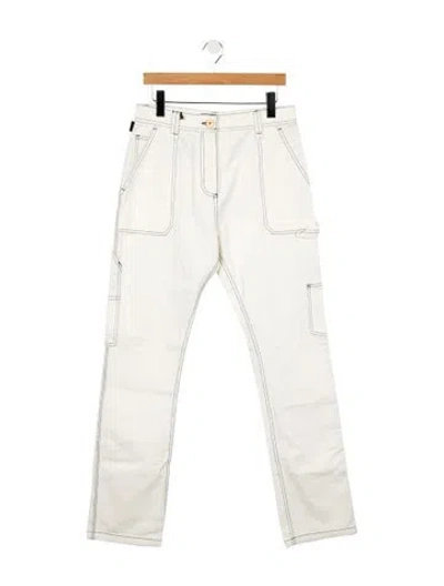 Pre-owned Versace High-rise Straight Leg Jeans In Neutral
