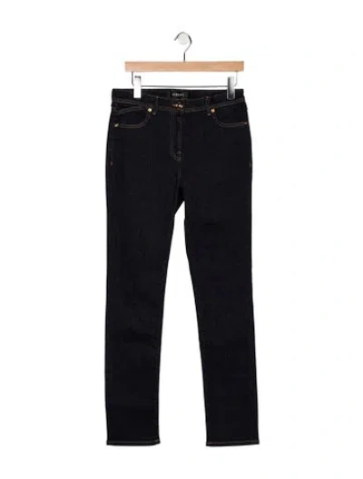 Pre-owned Versace High-rise Straight Leg Jeans W/ Tags In Blue