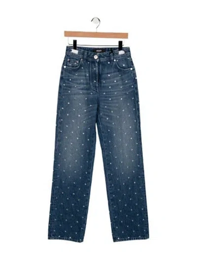 Pre-owned Versace High-rise Straight Leg Jeans W/ Tags In Blue
