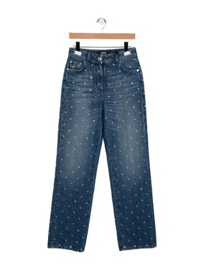 Pre-owned Versace High-rise Straight Leg Jeans W/ Tags In Blue