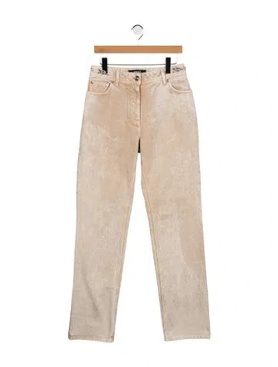 Pre-owned Versace High-rise Straight Leg Jeans W/ Tags In Neutrals