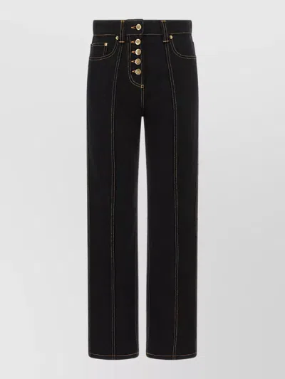 Versace High-rise Straight-leg Denim Jeans In Black
