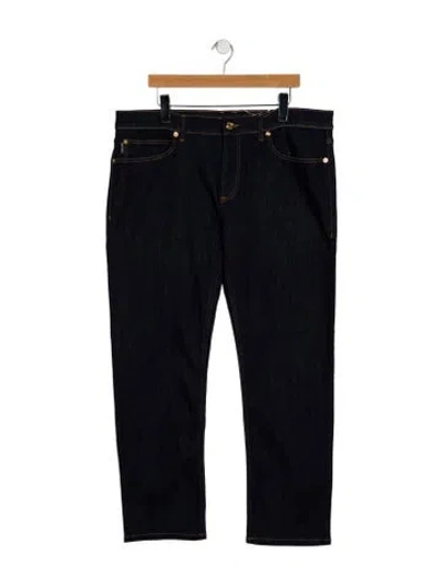 Pre-owned Versace High-rise Wide Leg Jeans In Blue