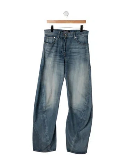 Pre-owned Versace High-rise Wide Leg Jeans In Blue