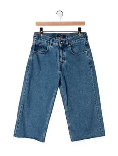 Pre-owned Versace High-rise Wide Leg Jeans In Blue