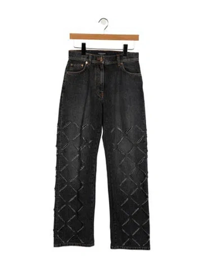 Pre-owned Versace High-rise Wide Leg Jeans In Multi