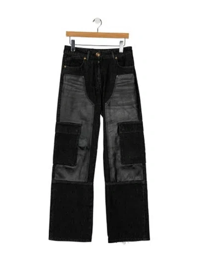 Pre-owned Versace High-rise Wide Leg Jeans In Multi