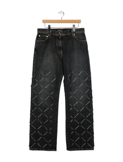 Pre-owned Versace High-rise Wide Leg Jeans W/ Tags In Gray