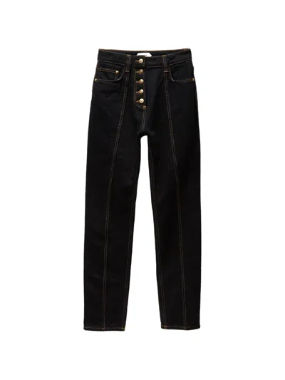 Versace High-waist Straight Jeans In Black