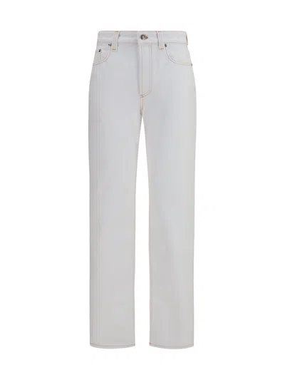 Versace High-waisted Cotton Denim Jeans In White
