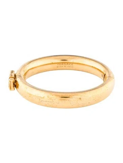 Pre-owned Versace Hinged Bangle Bracelet, 6.25" In Multicolor