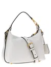 Versace Tag Hobo Bag In Leather With Embossed Logo In White