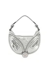 VERSACE 'HOBO' SILVER HAND BAG WITH MEDUSA DETAIL IN LAMINATED LEATHER WOMAN