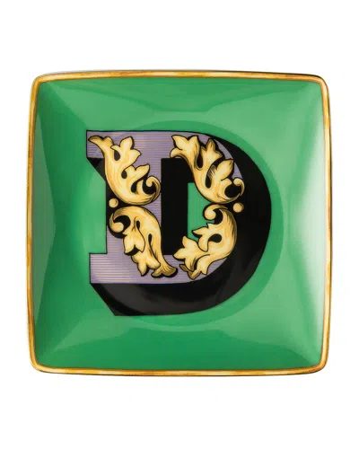 Versace Holiday Alphabet Canape Dish In Blue