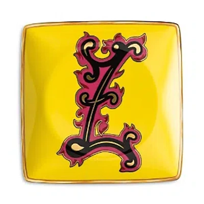 Versace Holiday Alphabet Canape Dish In Yellow