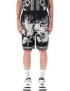 Versace Man Bermuda Shorts Man Black Bermuda Shorts In Black Bone