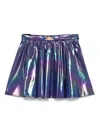 Versace Holographic-effect Skirt In Blue