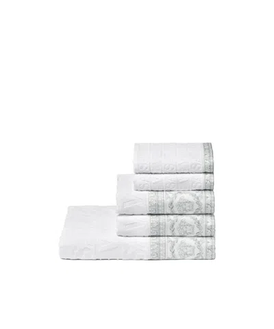 Versace Home 5-piece Patterned Towel Set In White