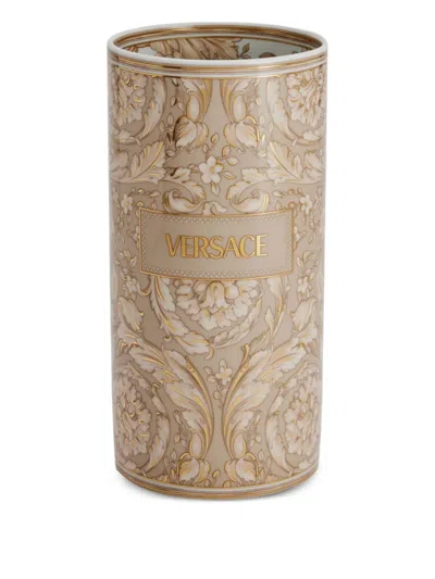 Versace Home Barocco Floral Vase (25cm X 12cm) In Brown
