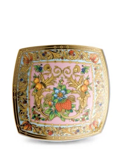 Versace Home Barocco Floral-print Plate In Multi