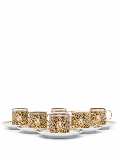 Versace Home Barocco Mosaic Espresso Cup And Saucer Set In Gold