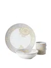 Versace Home Barocco-print Kids Tableware (set Of Three) In Neutral