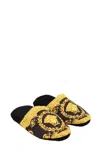 Versace Home 'barocco' Slippers In Black