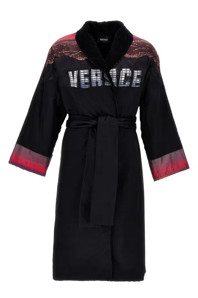 Versace Home 'baroccodile' Bathrobe In Multi
