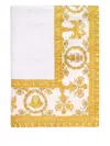 Versace Home Baroque-border Cotton Beach Towel In White