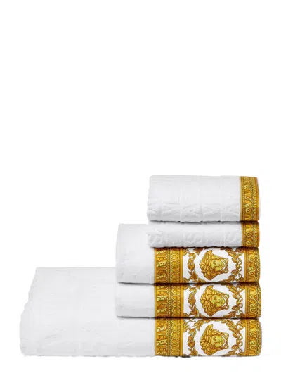 Versace Home Baroque Print Towel Set In White