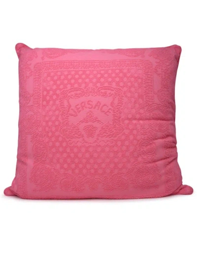 Versace Home Baroque Seashell Cushion In Pink Cotton