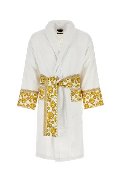 Versace Home I Love Baroque Short Robe In White