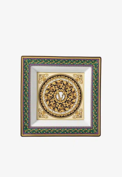 Versace Home Collection Barocco Mosaic Square Plate In Multicolor