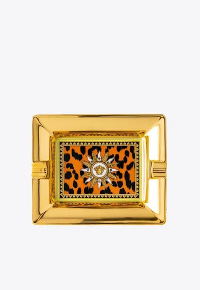 Versace Home Collection Jungle Animalier Ashtray In Multicolor