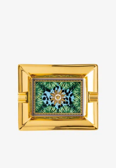 Versace Home Collection Jungle Animalier Ashtray In Gold