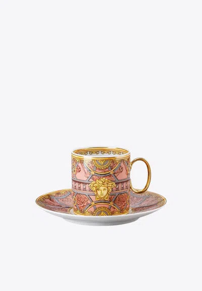 Versace Home Collection La Scala Del Palazzo Coffee Cup And Saucer In Multicolor